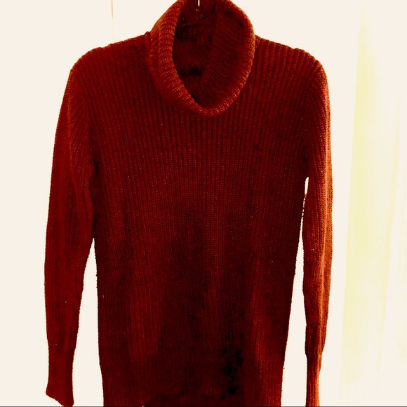 Abercrombie & Fitch Perfect Turtle Neck Sweater Burgundy - Picture 2 of 11